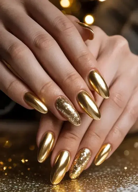 Brillo discreto: ideas de uñas minimalistas para Navidad y Año Nuevo.