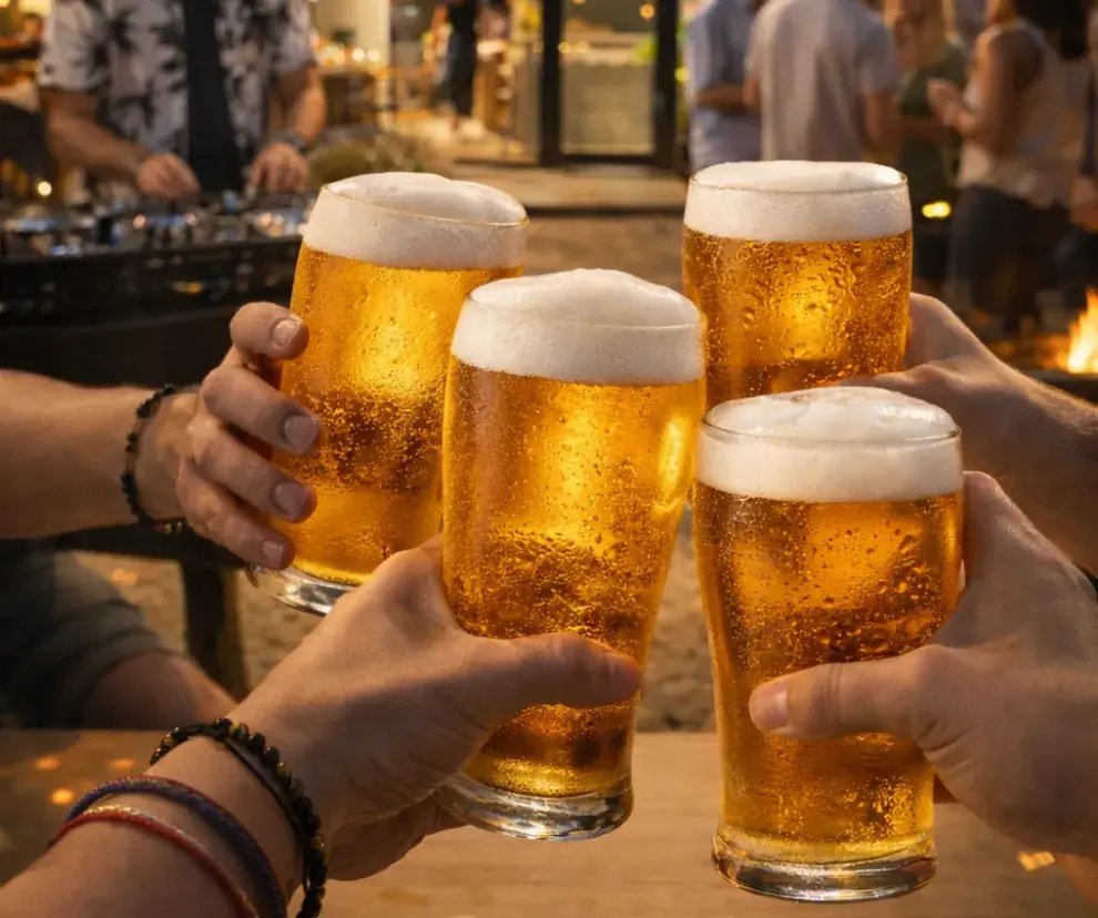 Un brindis con cerveza