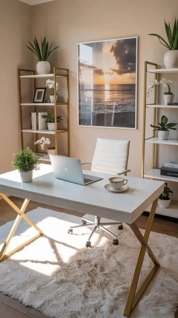 Foto de escritorio en el living.