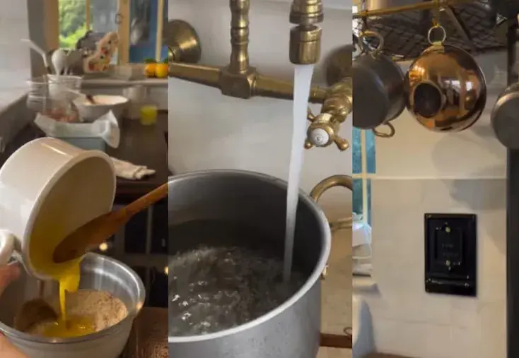 La actriz compartió un video preparando un cheesecake con su hijo, y lo que más llamó la atención no fue la receta, sino el entorno: una cocina que parece salida de una revista de decoración