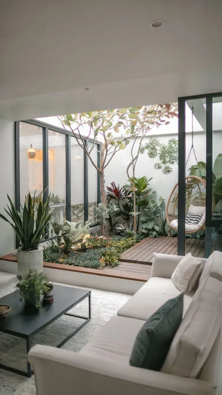 Materiales como porcelanatos símil cemento, piedra o madera tecnológica apta exterior generan una transición casi imperceptible.