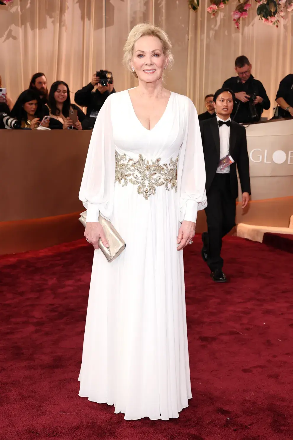  Jean Smart en la alfombra roja de los Golden Globes 2026.