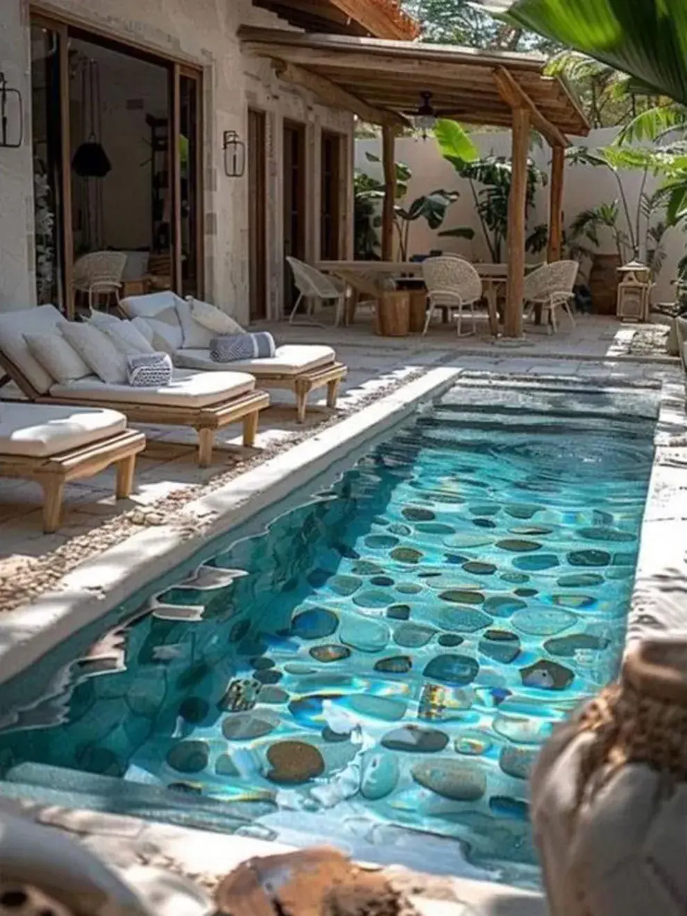 Olvidate del cloro y los químicos: estas piscinas se mantienen limpias gracias a un sistema de filtrado natural con plantas acuáticas, gravas y microorganismos 