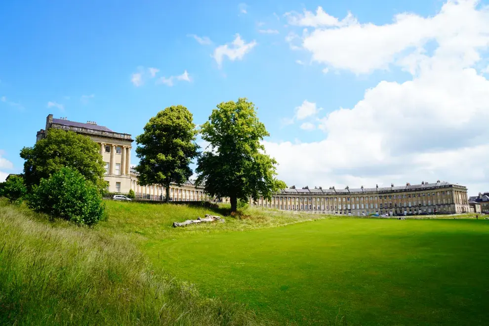 Vista de la zona de Royal Crescent, en Bath, ciudad elegida para rodar Bridgerton.