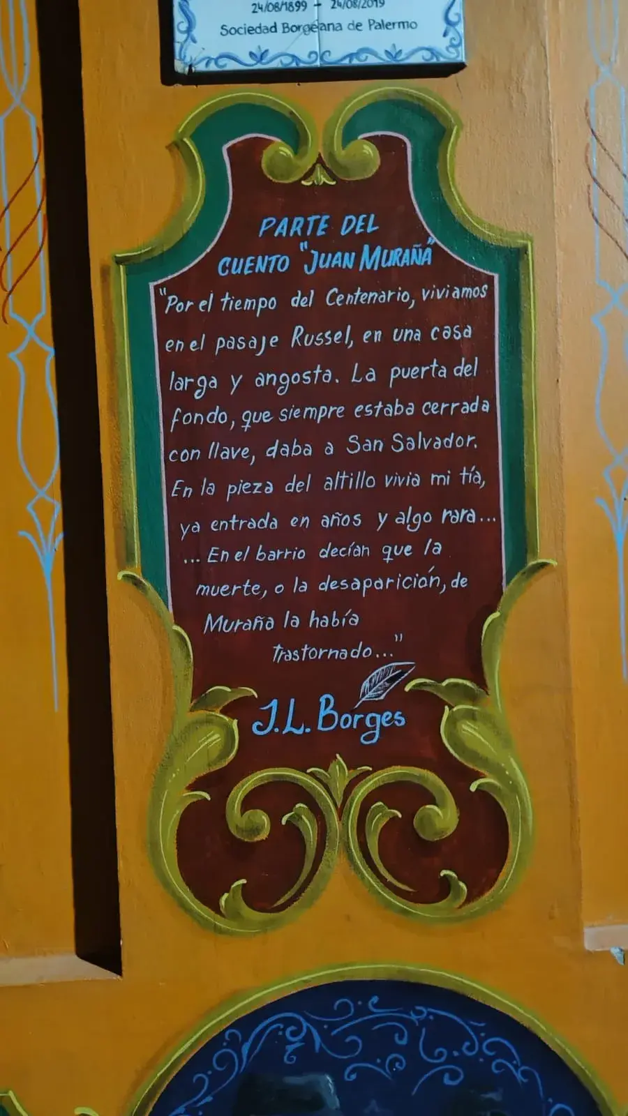 Pasaje Russell, escenario del cuento “Juan Muraña” de Jorge Luis Borges 