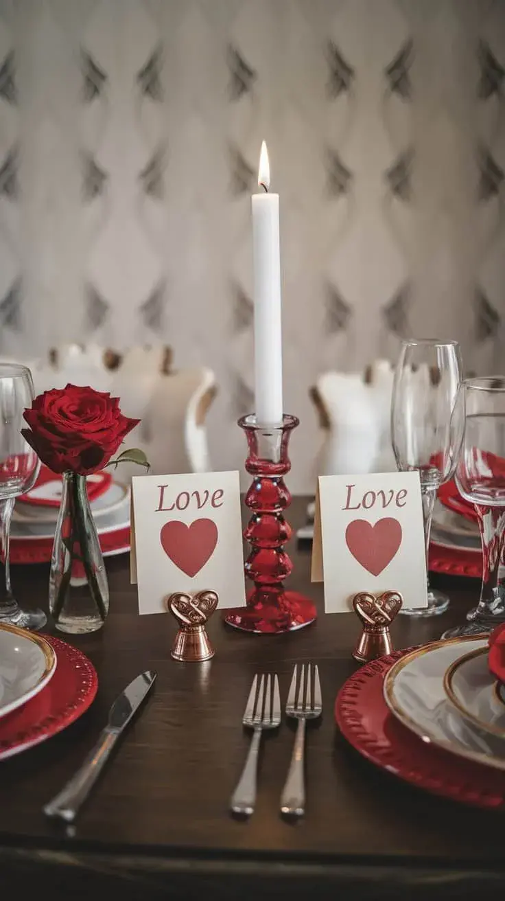 Foto de mesa para San Valentín.