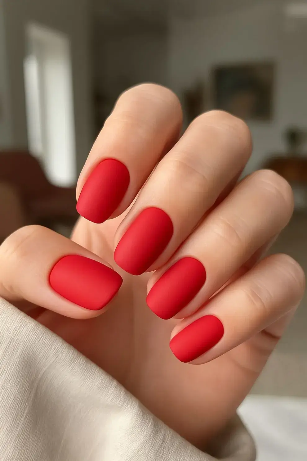 El acabado mate le da un giro moderno al rojo clásico.