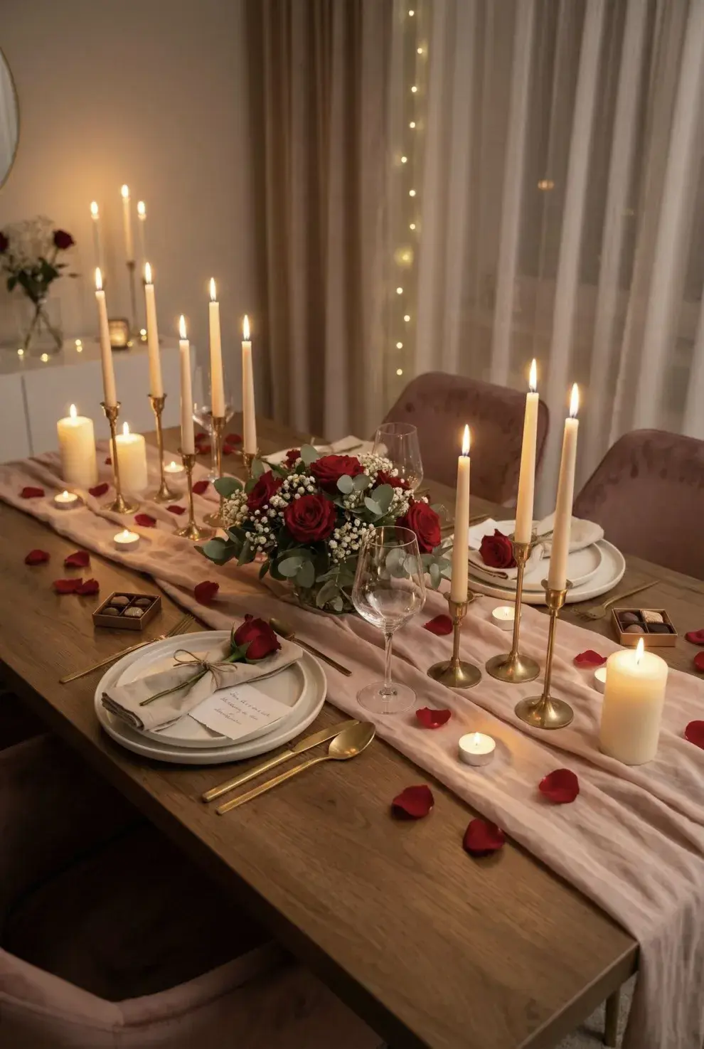 Foto de mesa para San Valentín.
