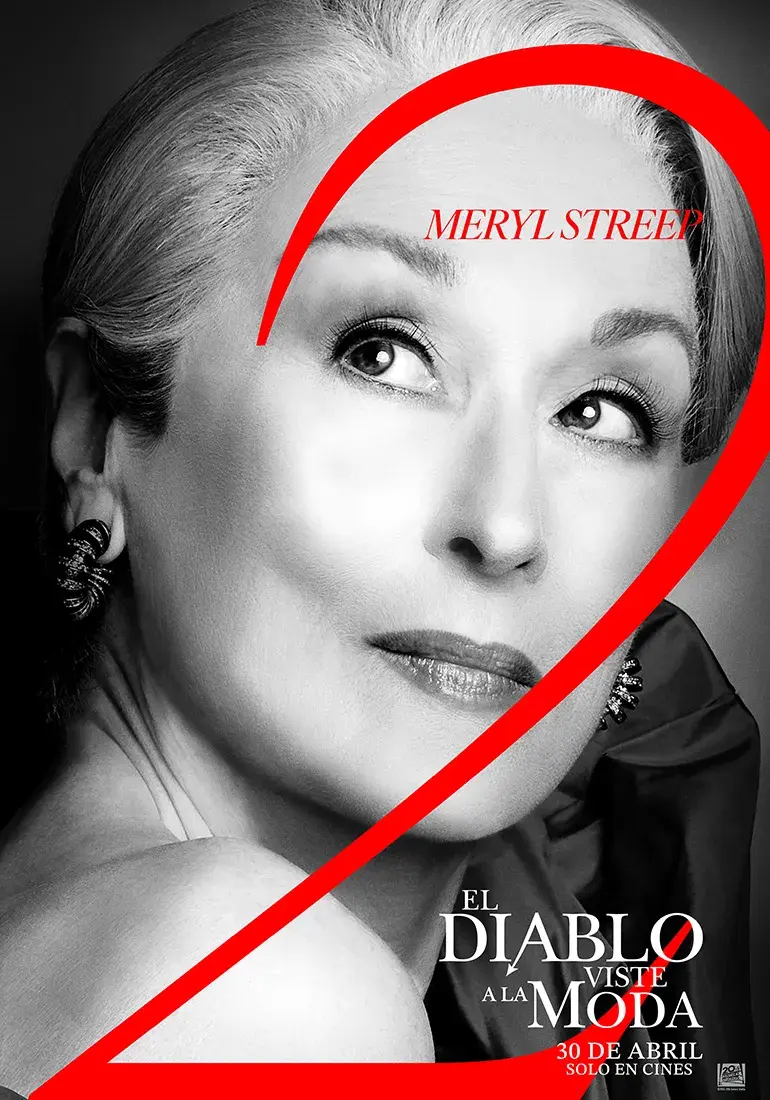Meryl Streep en el póster de El diablo viste a la moda 2.