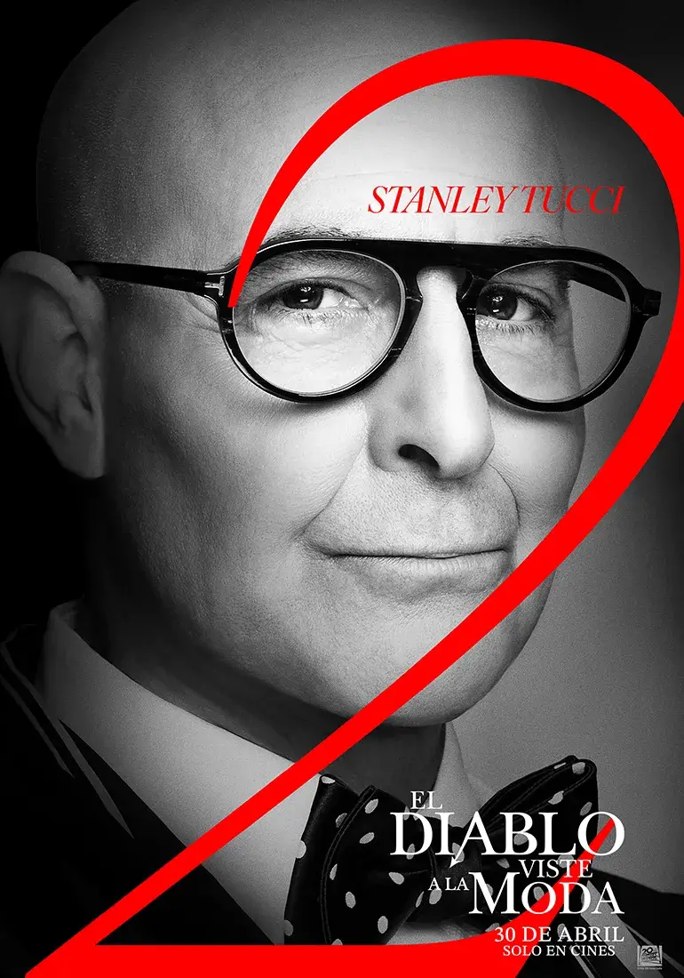 Stanley Tucci en el póster de El diablo viste a la moda 2.