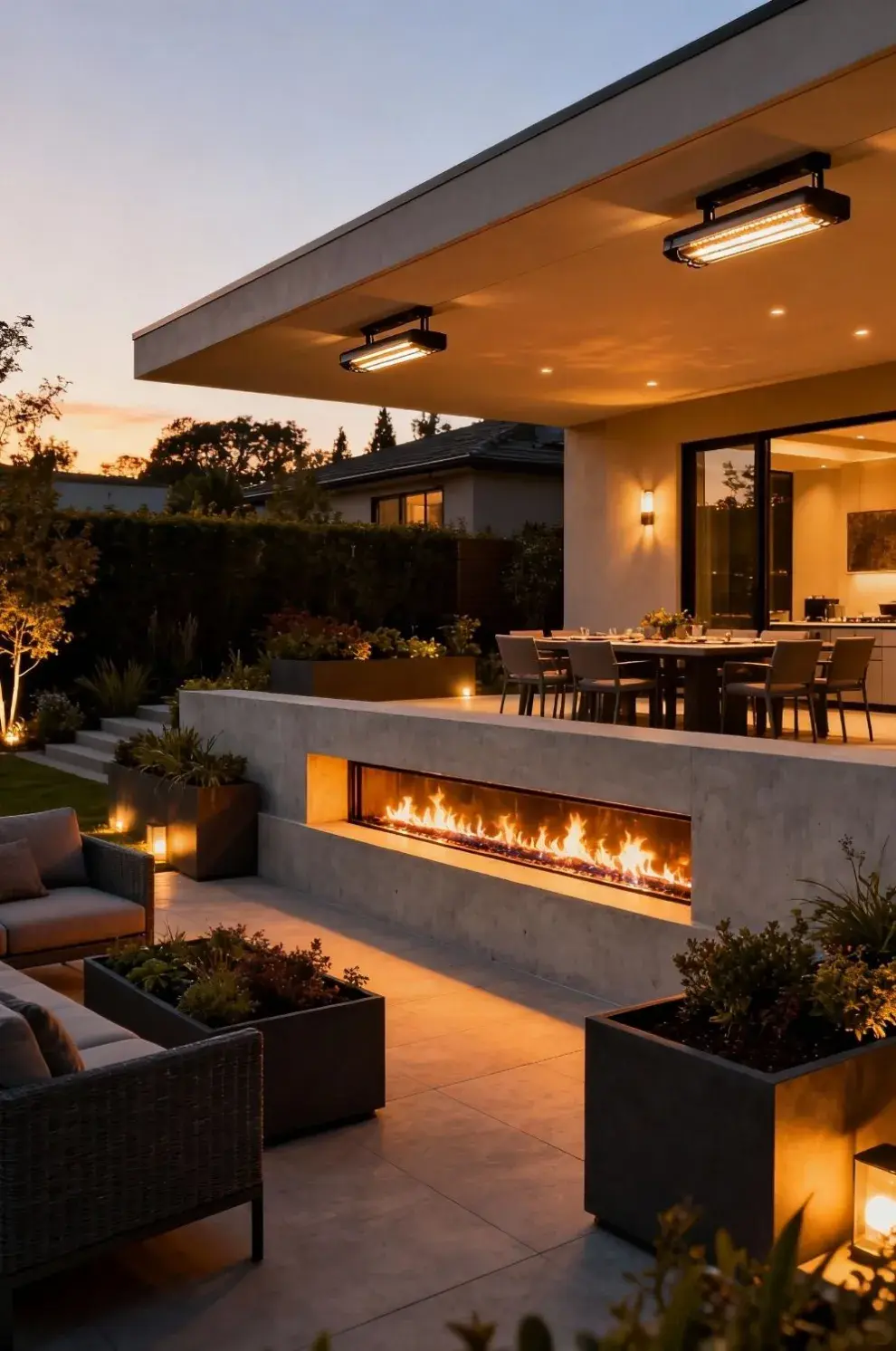 2. Fogonero lineal en un muro.