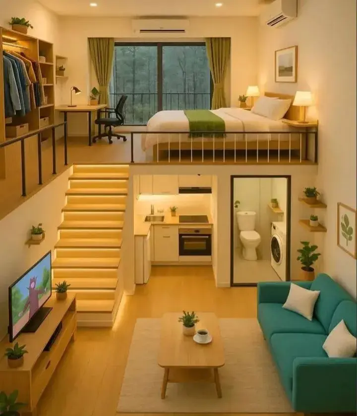 Iluminación por capas: la clave para ampliar visualmente espacios pequeños.