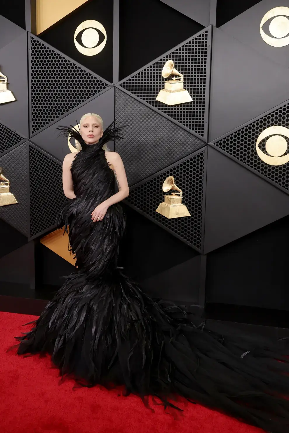 Lady Gaga en la alfombra roja de los Grammy 2026.