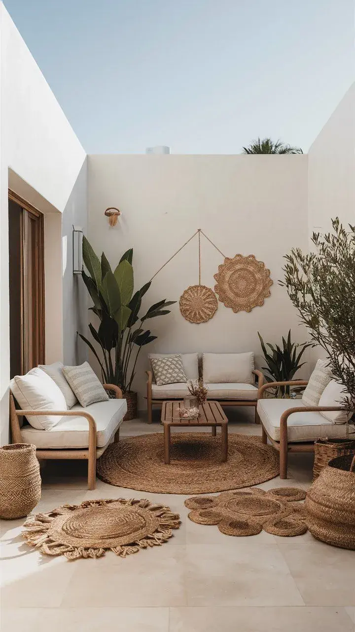 Mini patios estilo boho: relax y textura para crear un refugio al aire libre