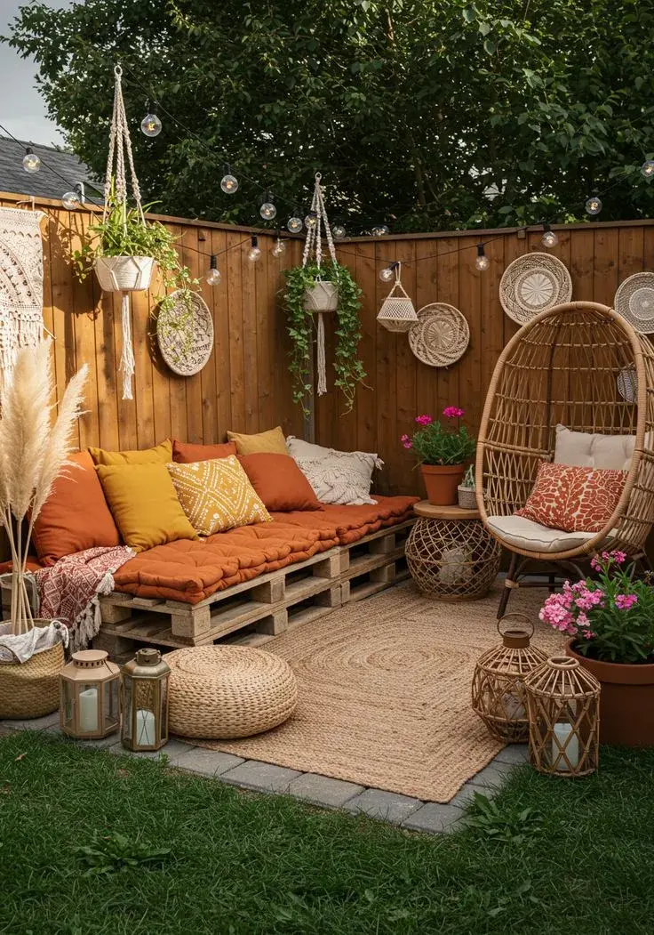 Mini patios estilo boho: relax y textura para crear un refugio al aire libre
