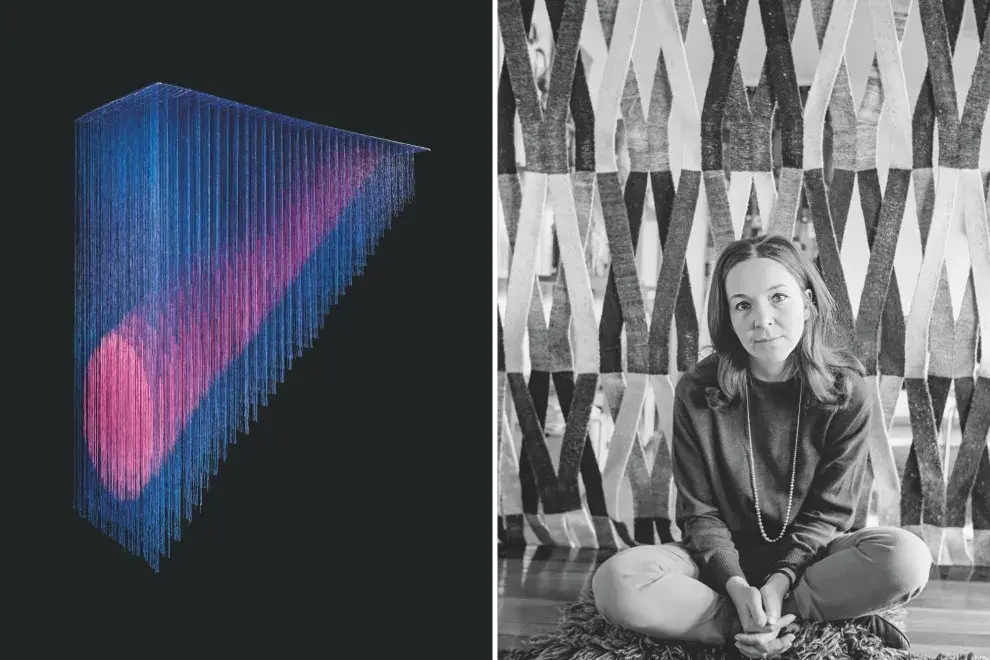 Son más de 50 las obras de la colombiana Olga de Amaral  que se exponen.