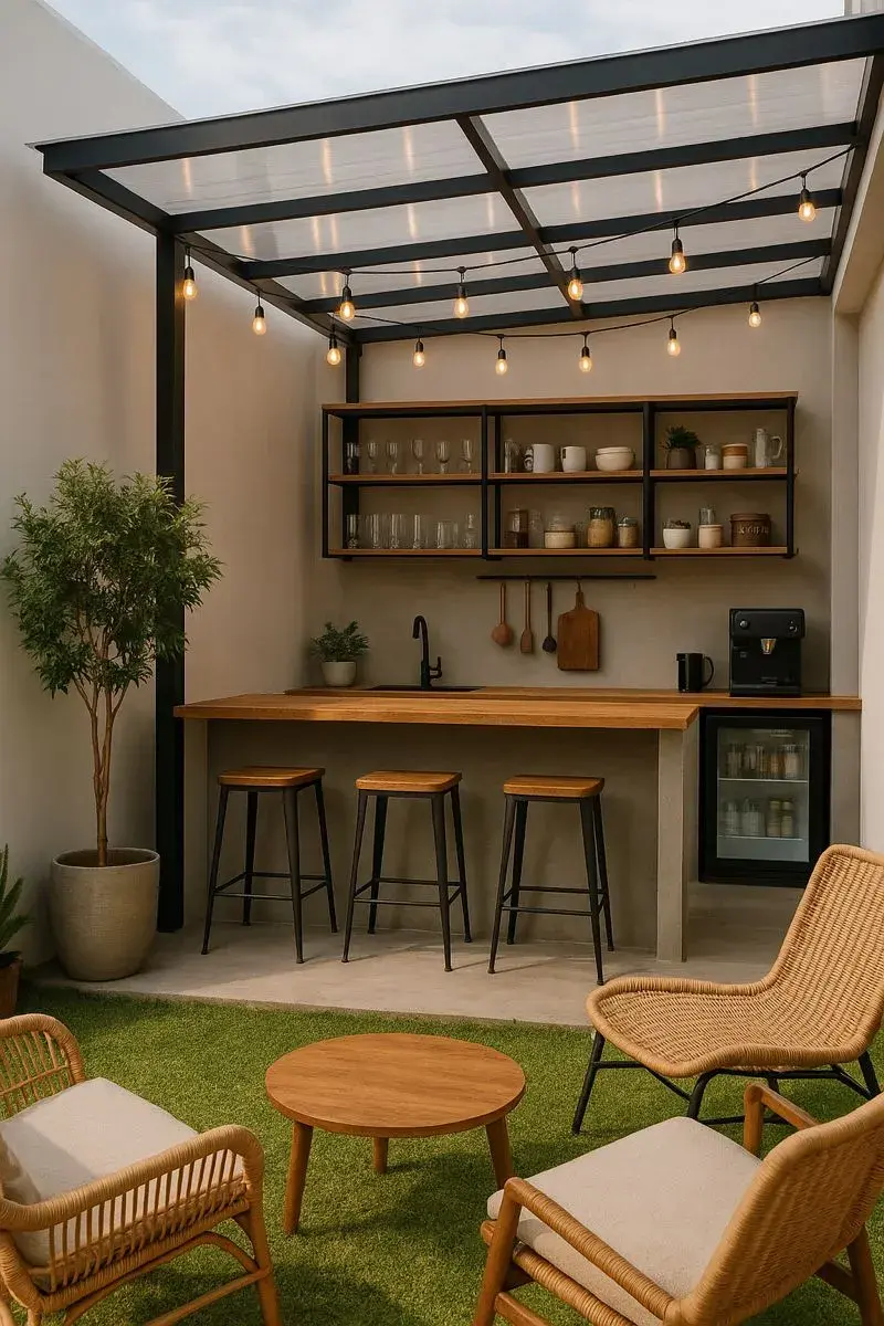 Para disfrutar el patio en otoño, es clave protegerlo del viento y la lluvia sin perder luminosidad.