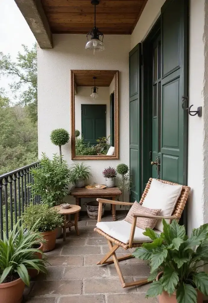 Foto de deco en balcón pequeño.