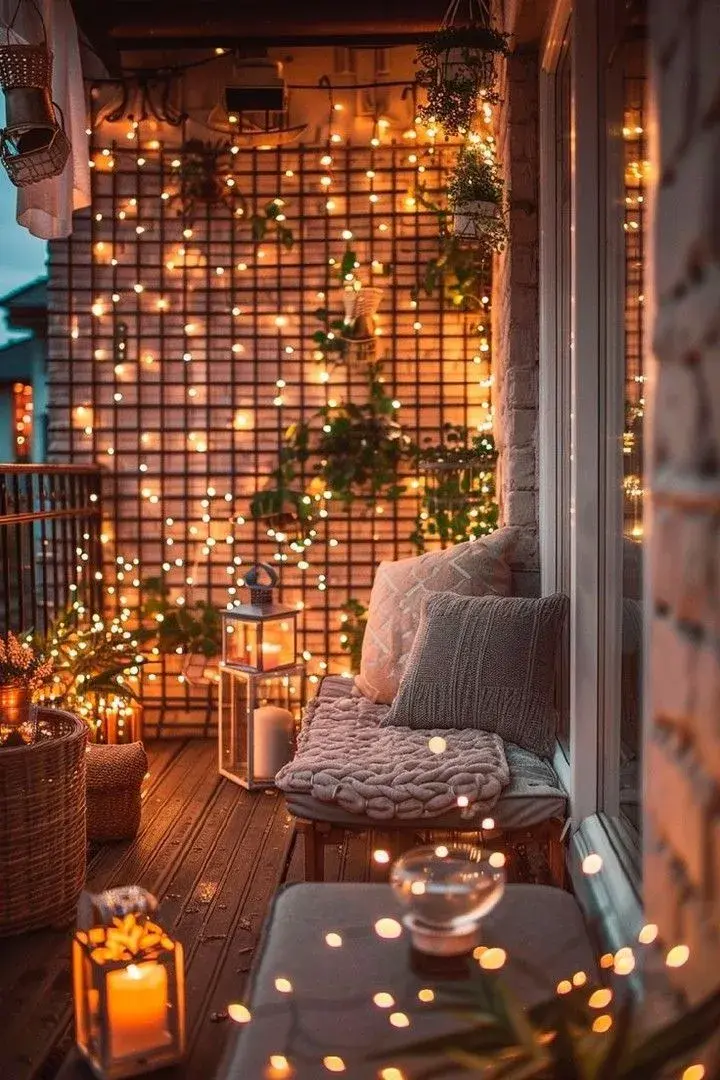 Foto de deco en balcón pequeño.