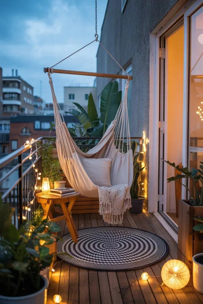 Foto de deco en balcón pequeño.