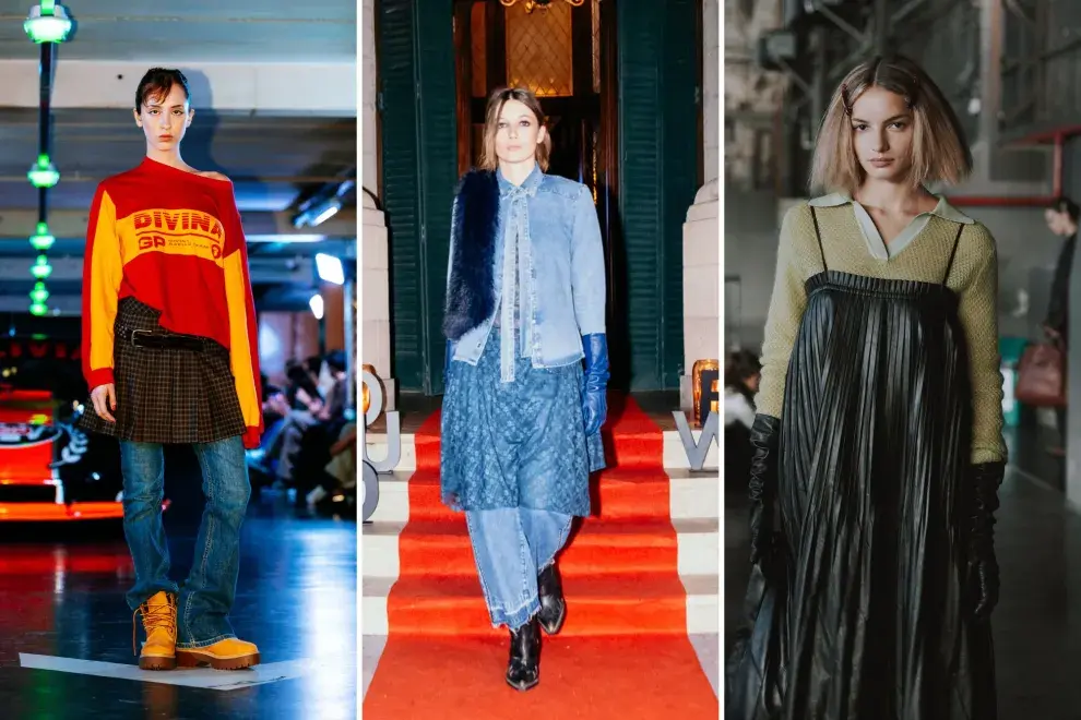 Faldas sobre pantalones (Bolivia, Kosiuko) y vestidos sobre suéteres (Mishka).