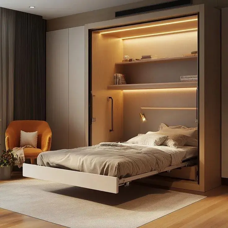 Lejos de la clásica cama que ocupa todo el día un lugar fijo, esta alternativa se integra con gracia al resto del ambiente.