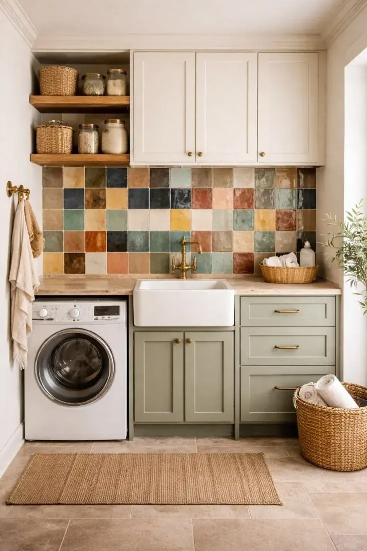 En un lavadero pequeño, estas soluciones generan amplitud visual y mejoran la circulación.