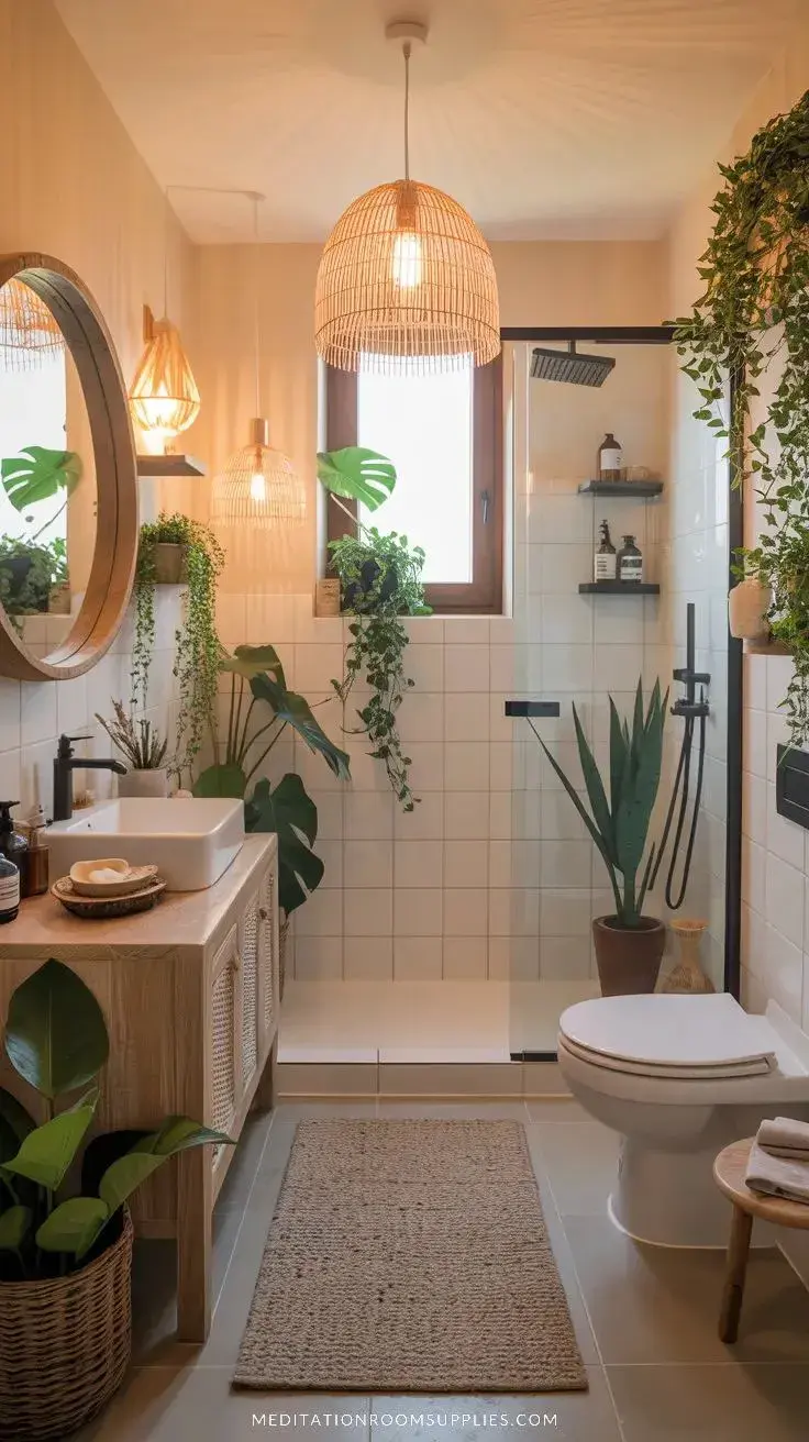 Incorporar plantas es una de las formas más efectivas de renovar el baño sin grandes cambios.