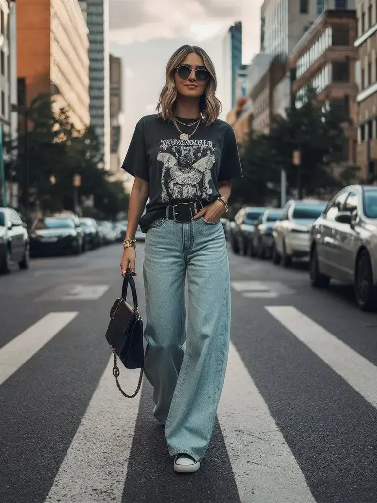 Del grunge al street style contemporáneo, los baggy jeans se reinventan con cintura baja y dobladillos estratégicos.