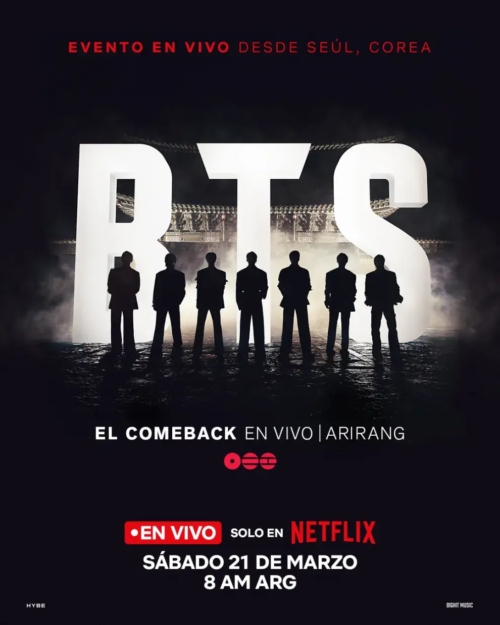 Póster del show de BTS que se verá en vivo por Netflix.