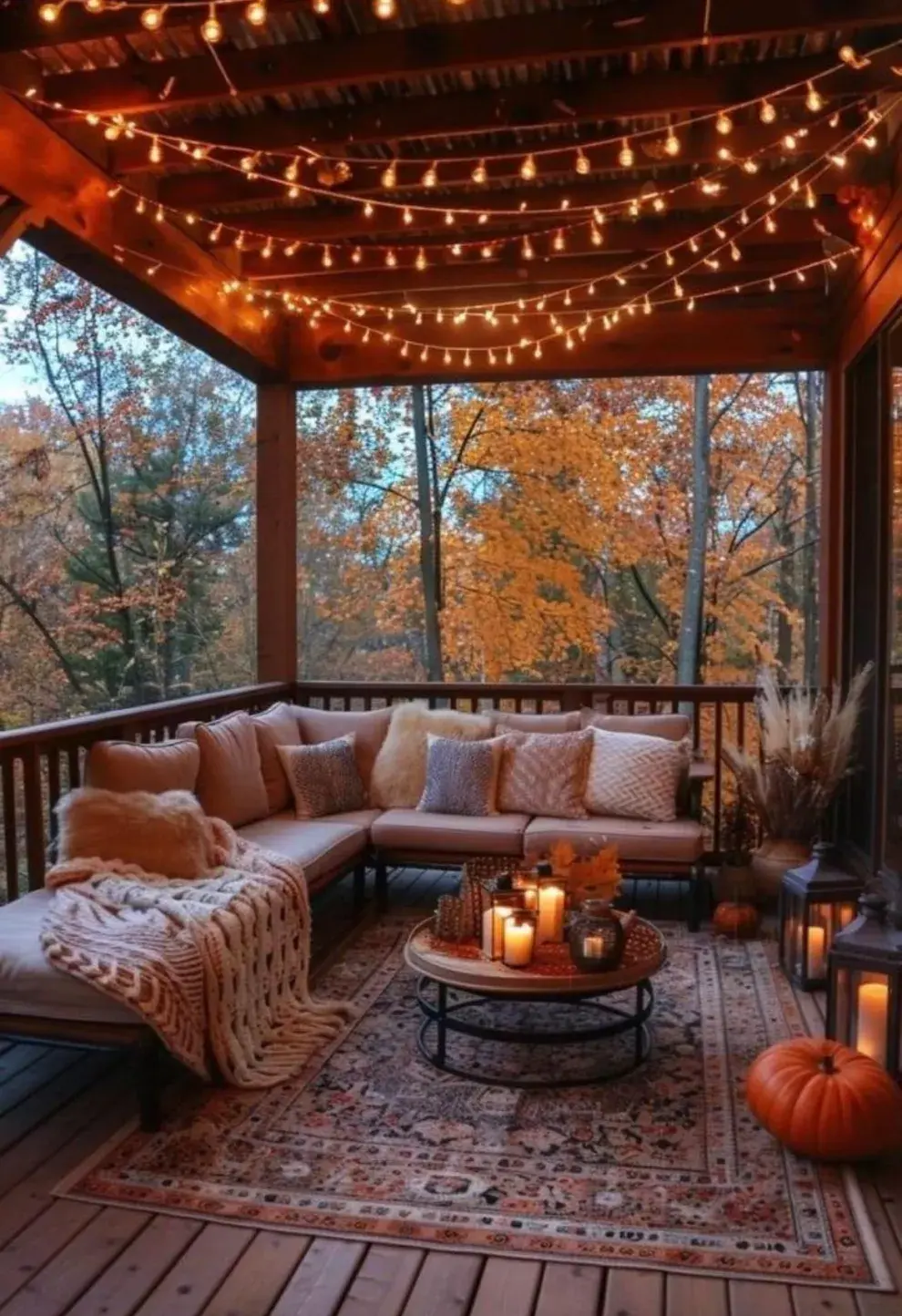 La clave está en sumar texturas abrigadas, iluminación cálida y vegetación de temporada