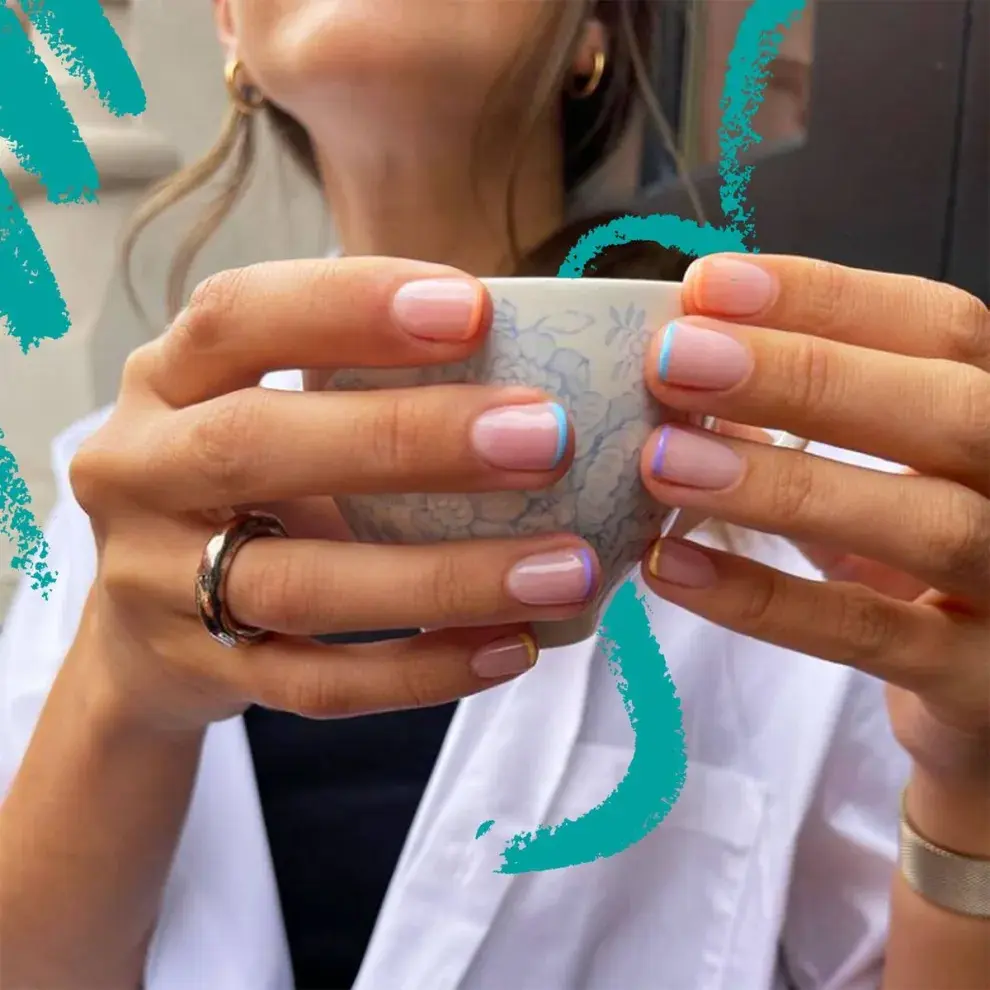 10 diseños de manicura francesa en colores pastel