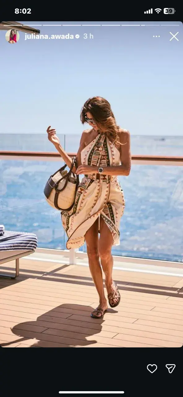 Juliana Awada en sus vacaciones en la Patagonia