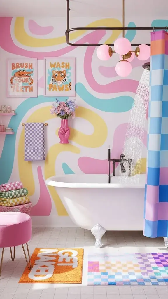 La clave para modernizar baños: textiles con mucho color y presencia.