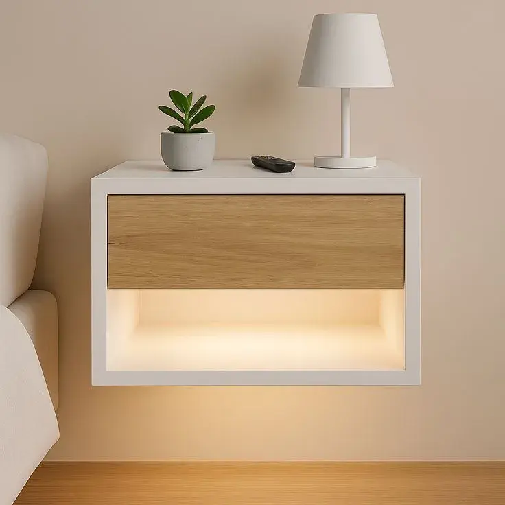 Mesas de luz flotantes: liviandad visual y metros liberados