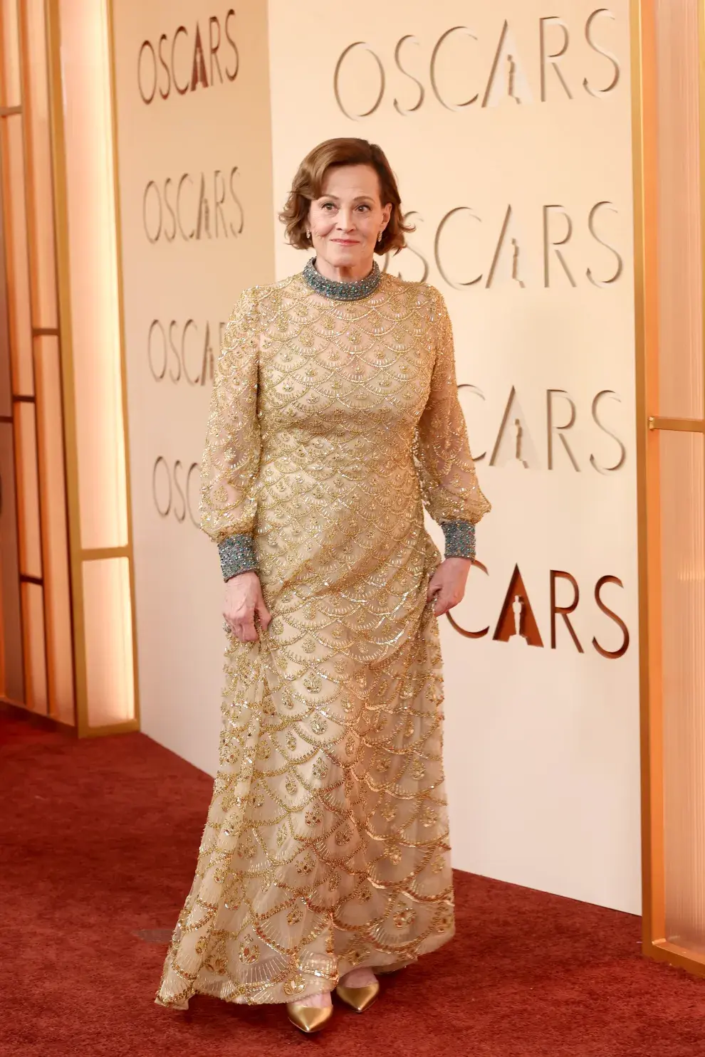 Sigourney Weaver en la alfombra roja de los Premios Oscar 2026.