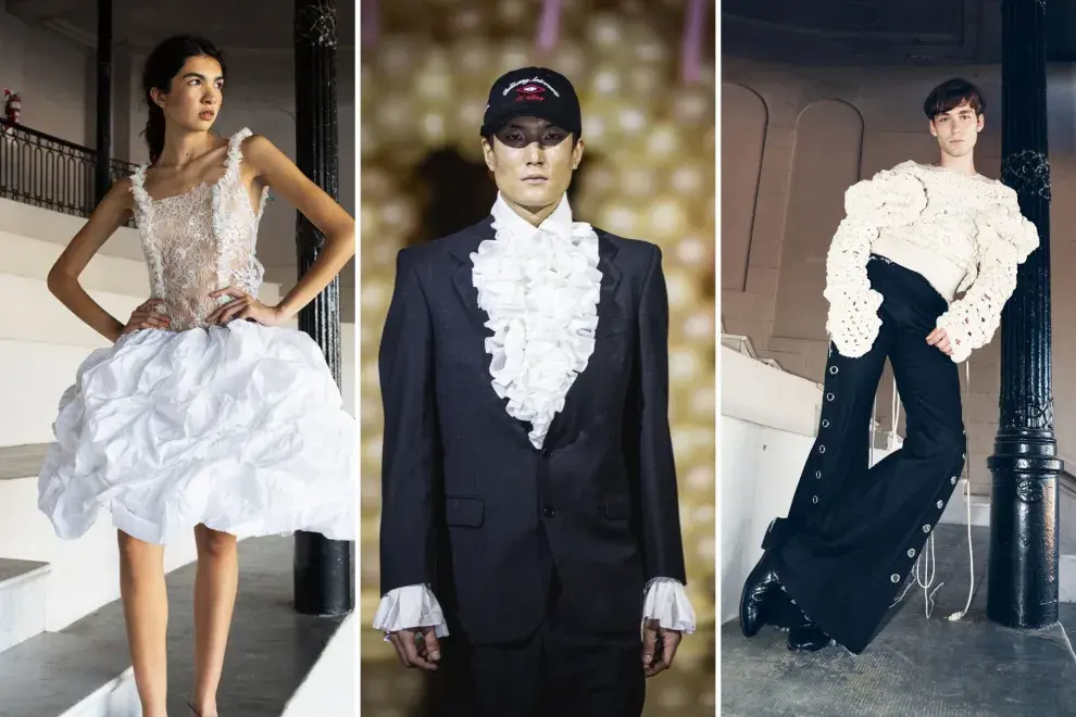 Súper soft la tendencia va en faldas (Valentina Schuchner), en jabots (Bullbenny) y en mangas de camisas (Velasco).