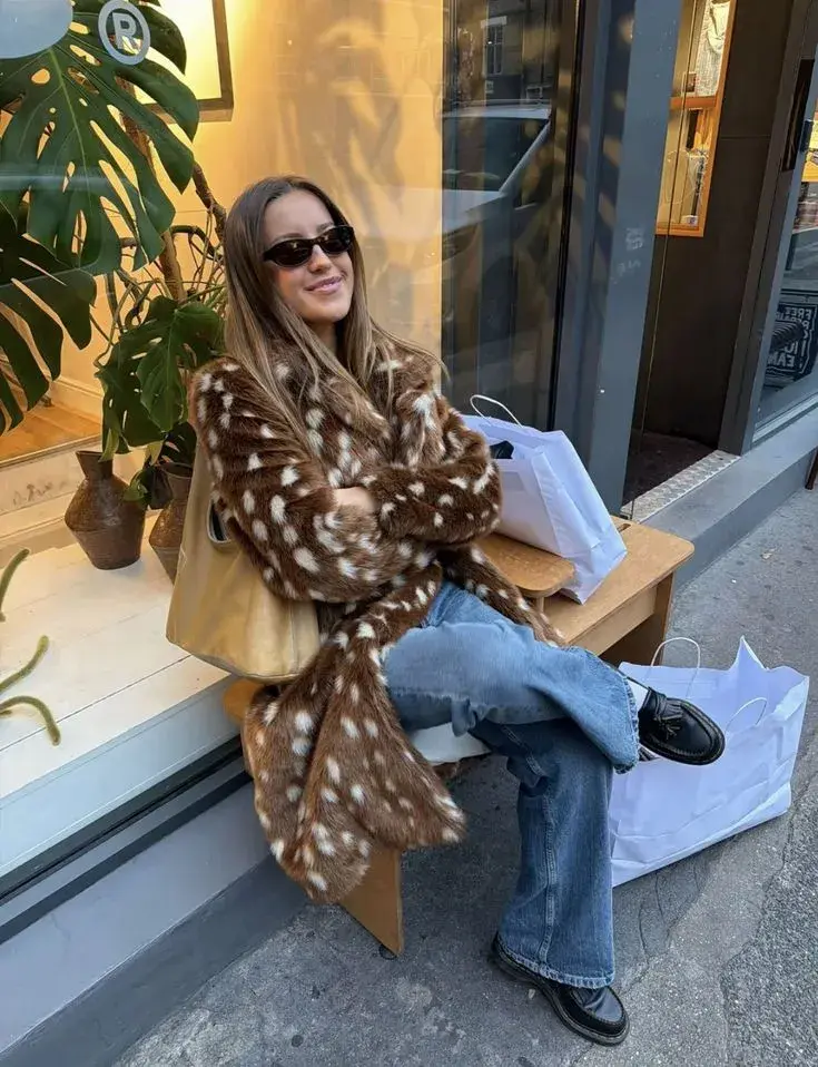 Inspirado en la estética de los ciervos —sí, al estilo Bambi—, este estampado se caracteriza por sus tonos cálidos, motas suaves y un aire delicado que ya conquista pasarelas y street style.