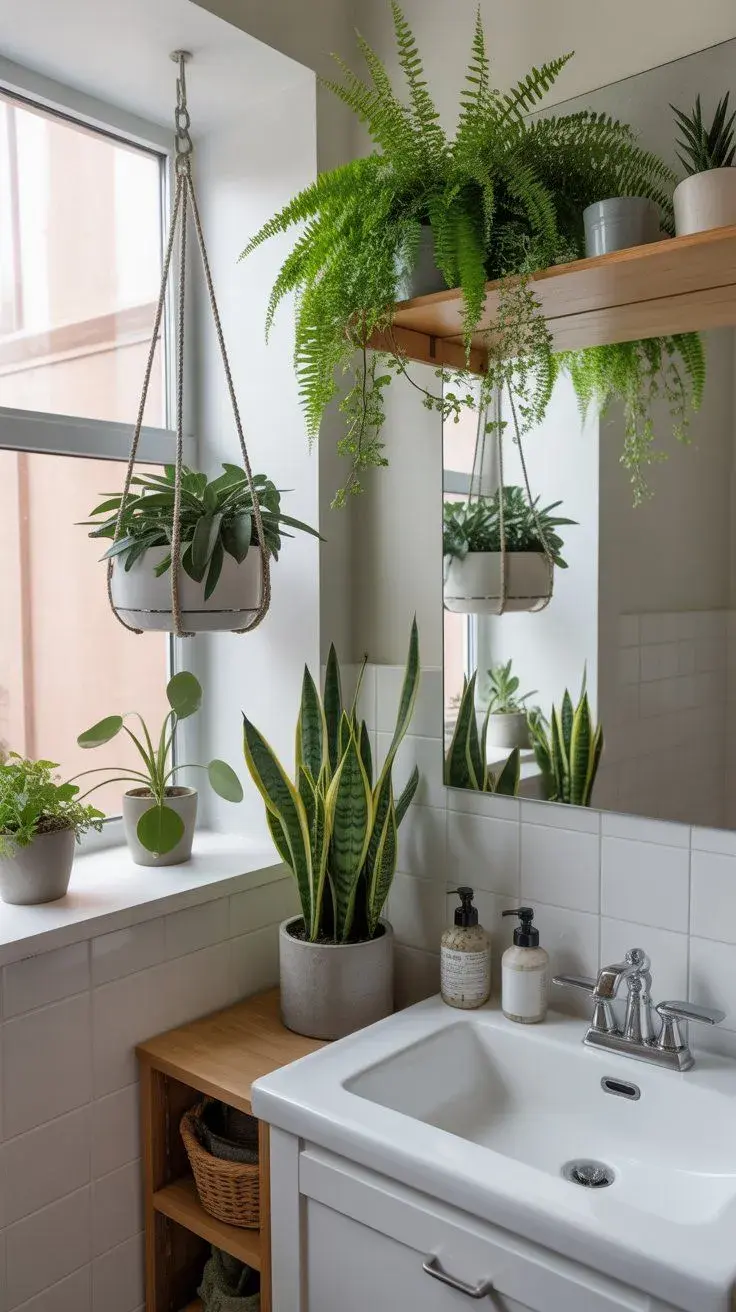 El baño tiene condiciones muy particulares: humedad constante, cambios de temperatura y, en muchos casos, poca luz natural. Por eso, no cualquier planta funciona.