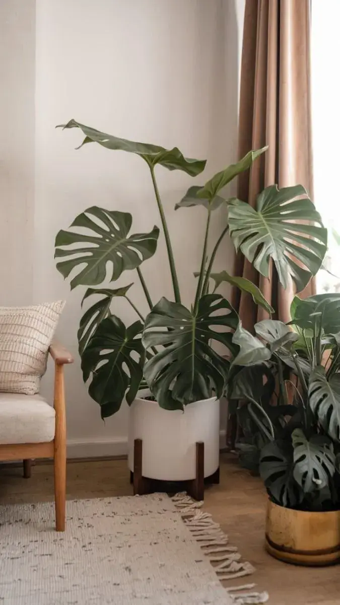 También conocida como “costilla de Adán”, la monstera es sinónimo de frescura