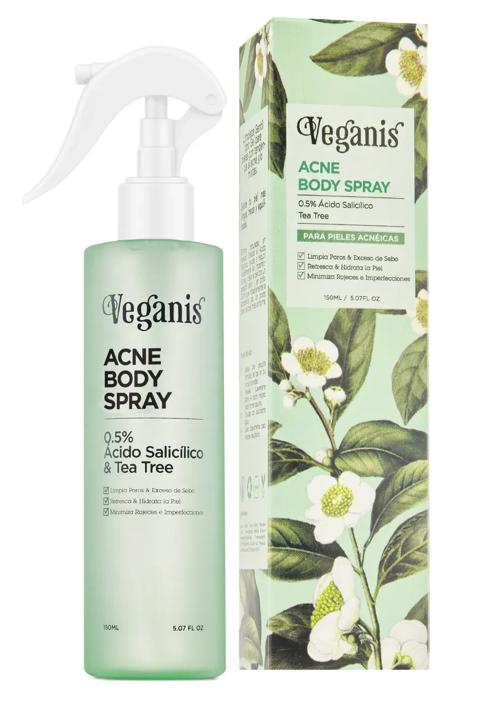 Foto de Acne Body Spray de Veganis: tratamientos para el acné en adultos.