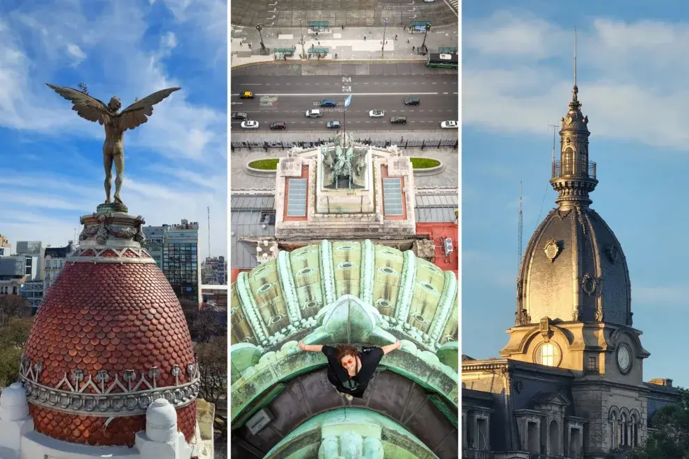 El relieve aéreo de la ciudad de Buenos Aires en la perspectiva de la Reina de las Cúpulas.