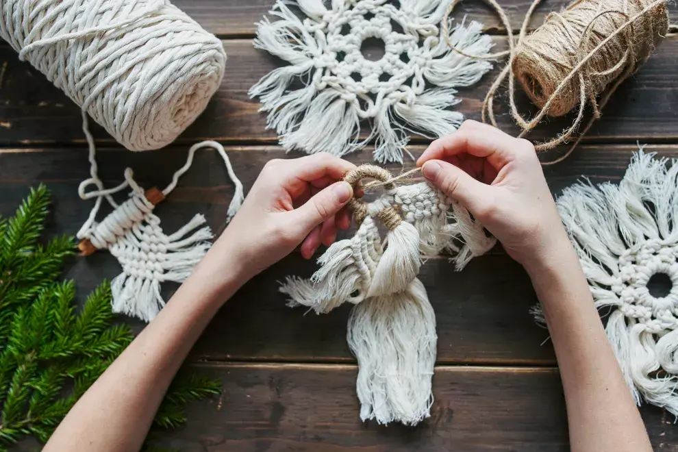 Foto de macramé para principiantes.