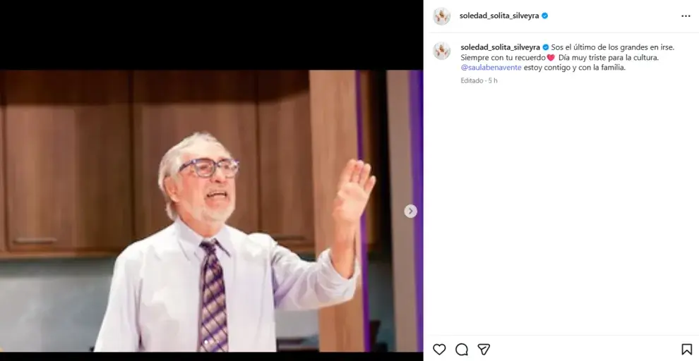 mensaje de Soledad silveyra muerte de brandoni