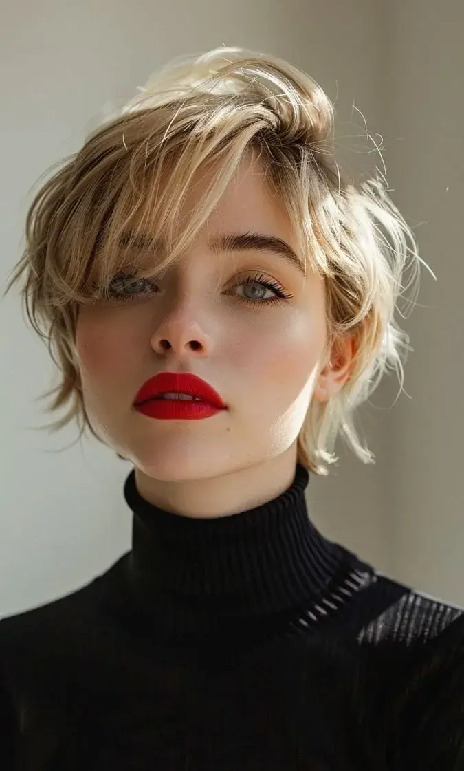 Foto de mujer con Wavy bixie, el corte estrella del momento.