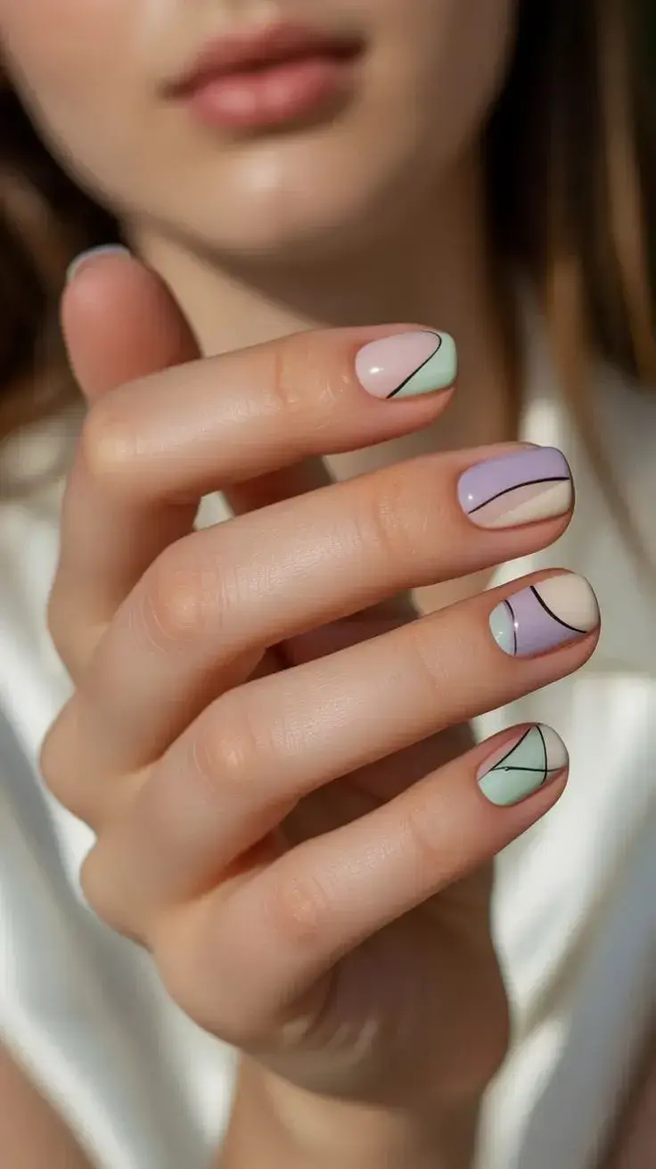 Las uñas cortas también se convierten en el lienzo perfecto para diseños simples pero creativos.