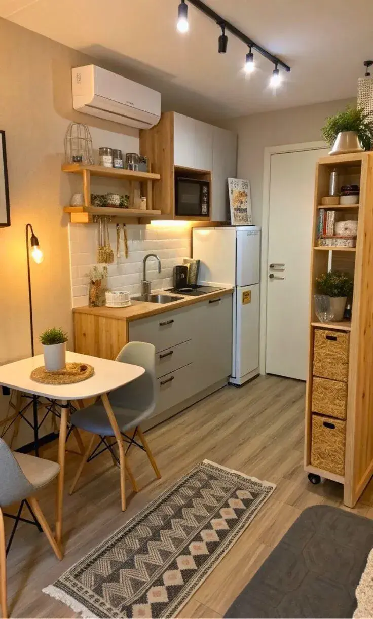 Es importante dejar espacio suficiente para abrir puertas, moverse cómodamente y trabajar sin obstáculos. En ambientes pequeños, menos muebles pero bien distribuidos suele dar mejores resultados.