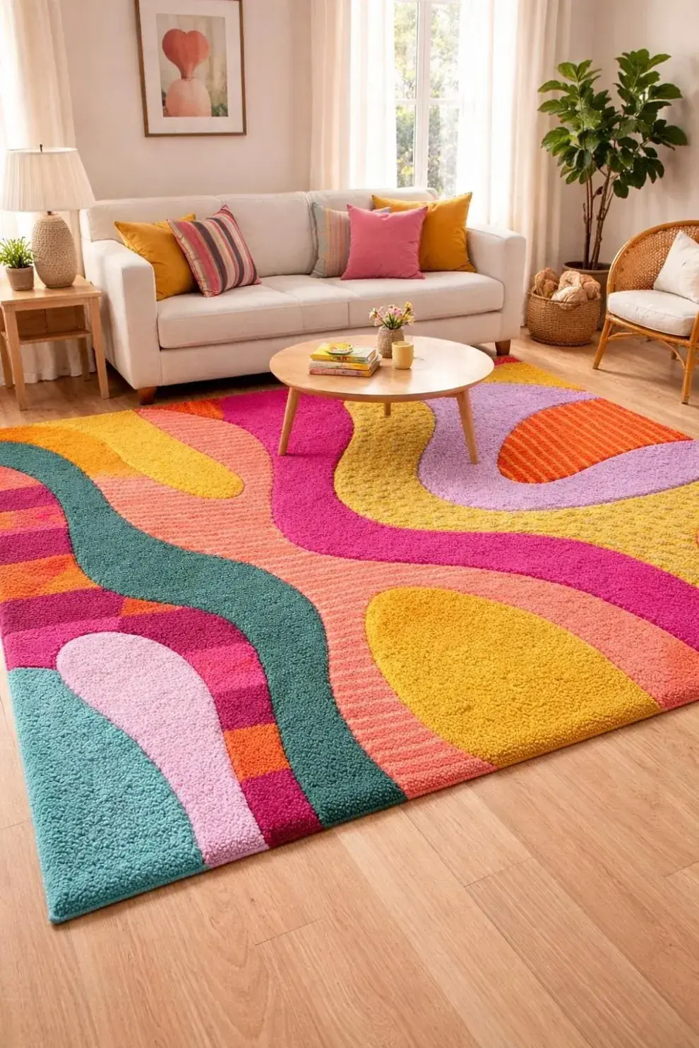 Foto de alfombra colorida.