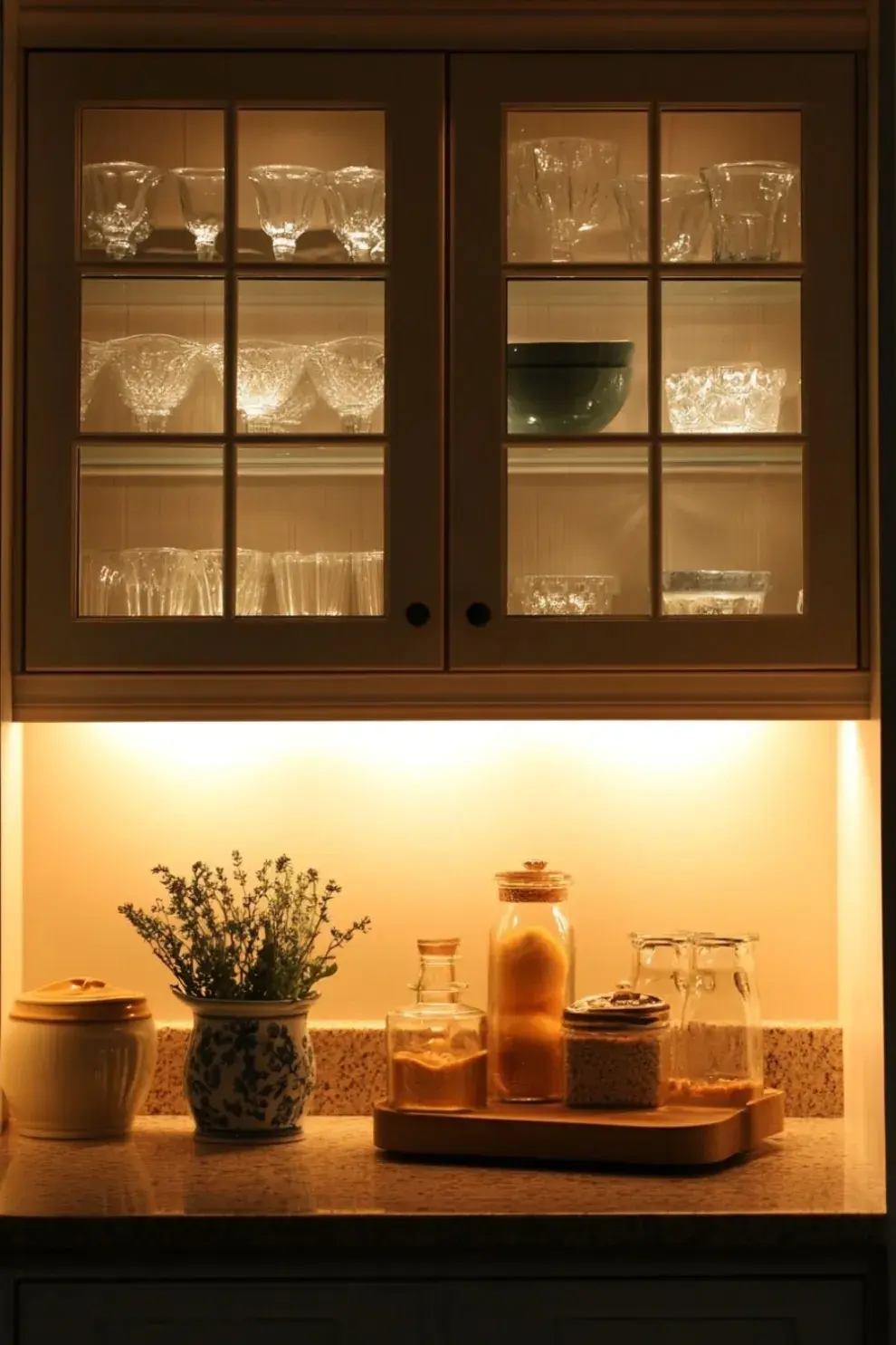 Foto de iluminación en cocina pequeña.