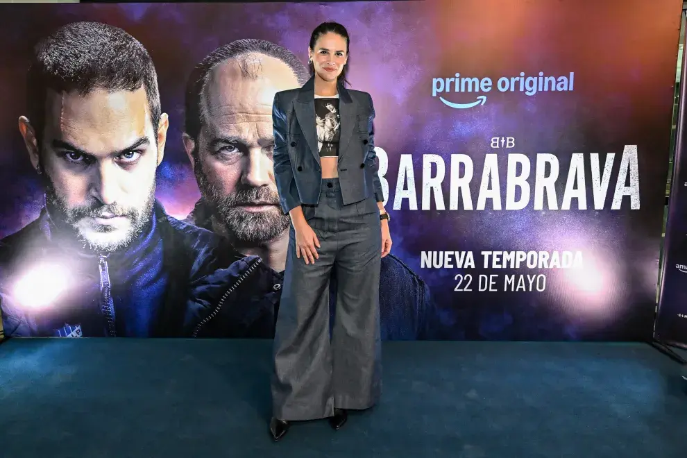 Mica Riera en el lanzamiento de la temporada 2 de Barrabrava.